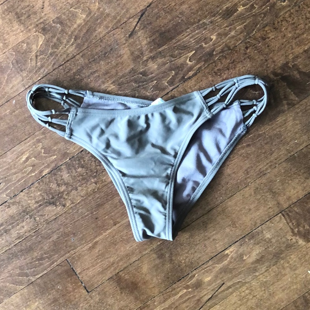Gray Cheeky Bikini Bottoms